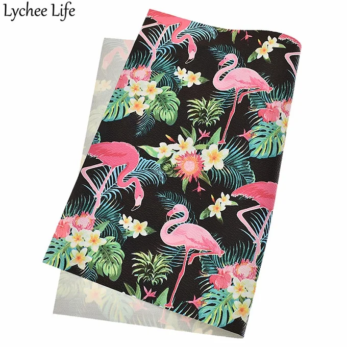 Lychee Life A4 Фламинго кожа ткань красочные ПВХ ткань DIY для пошива домашней одежды ткань аксессуары