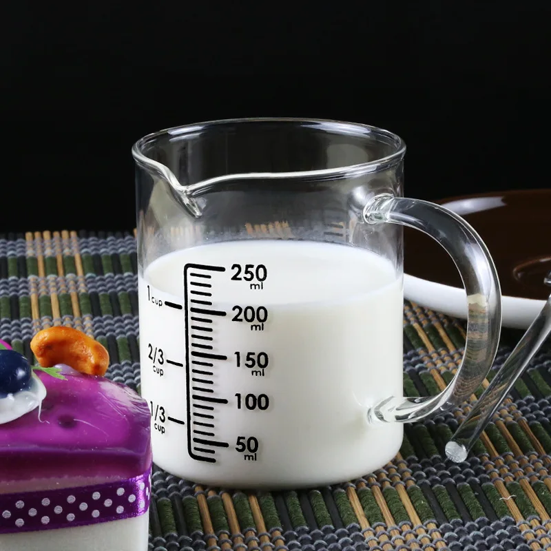Heat Resistant Kitchen Scales Measure Cup Clear Glass Measuring Cups