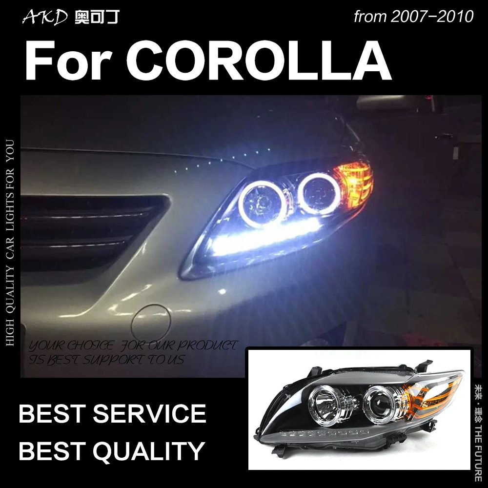 

AKD Car Styling for Toyota Corolla Headlights 2007-2010 Altis LED Headlight LED DRL Hid Bi Xenon Head Lamp Auto Accessories