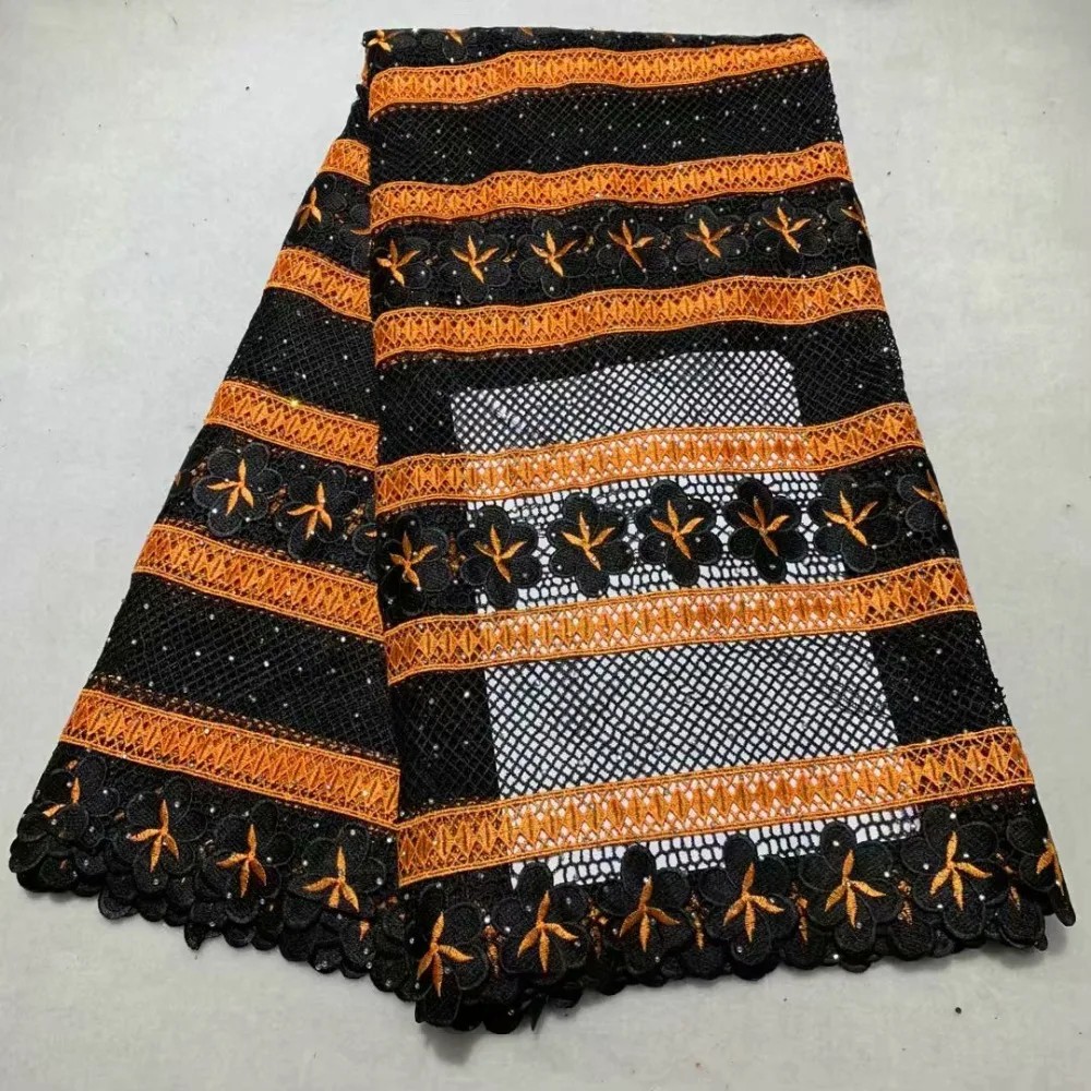 

Nigerian fine embroidery handkerchief lace fabric, 2019 African high quality lace with Gemstone dress fabric