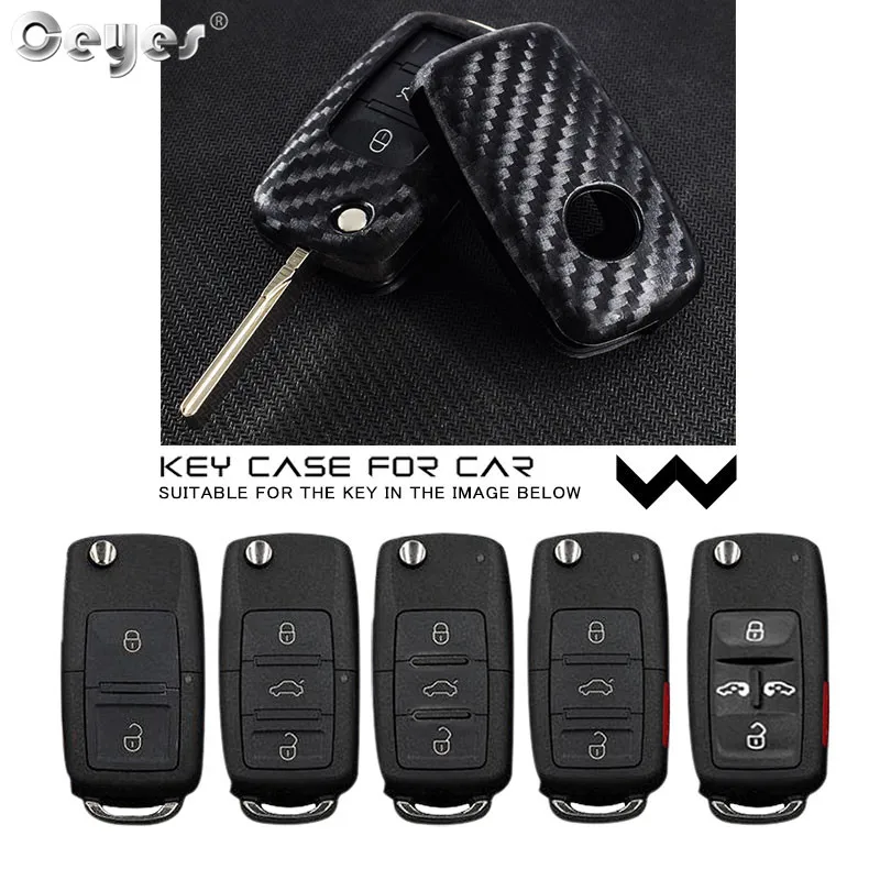 Car Styling Auto Silicone Key Case For Volkswagen Polo Tiguan VW Passat For Skoda Cover Car-Styling Carbon Fiber Accessories key case key case cover