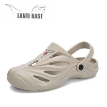 Мужская Летняя Водонепроницаемая пляжная дышащая обувь с отверстиями модные Нескользящие Сабо мужские сандалии уличная Мужская обувь для плавания