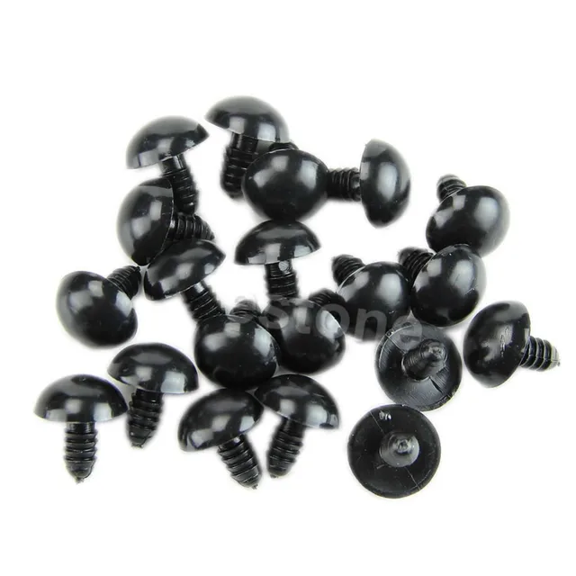 HBB 20pcs/Set 6-20mm Lovely Black Plastic Safety Eyes For Teddy Bear/Dolls/Toy Animal/Felting 6
