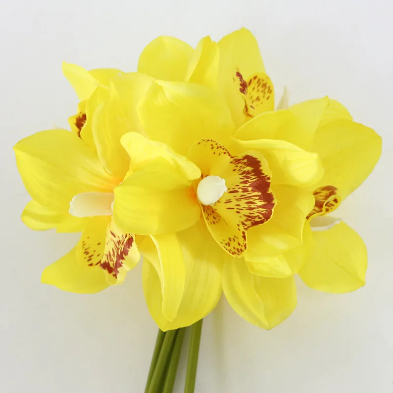 Flone Artificial Butterfly Orchid Flower Simulation Latex Flower Real Touch Lily Bouquet Wedding Home Office Party Decor Floral (22)