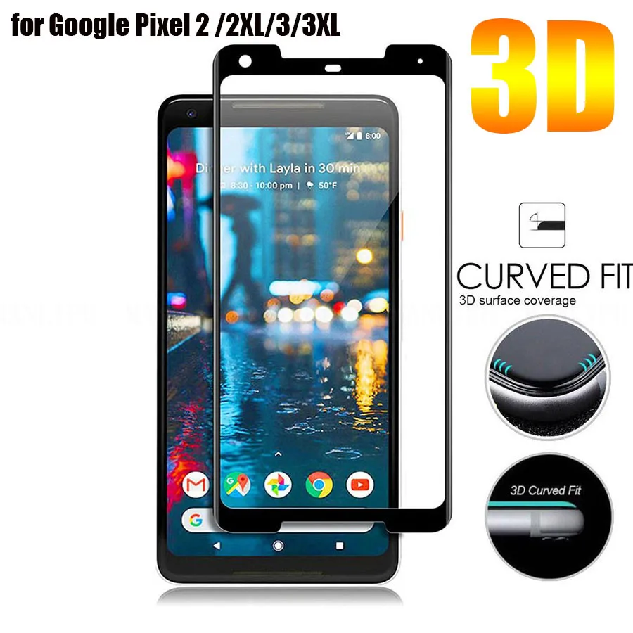 3D изогнутое стекло для Google Pixel 3XL 2 Защита экрана размера XL 9H полное покрытие