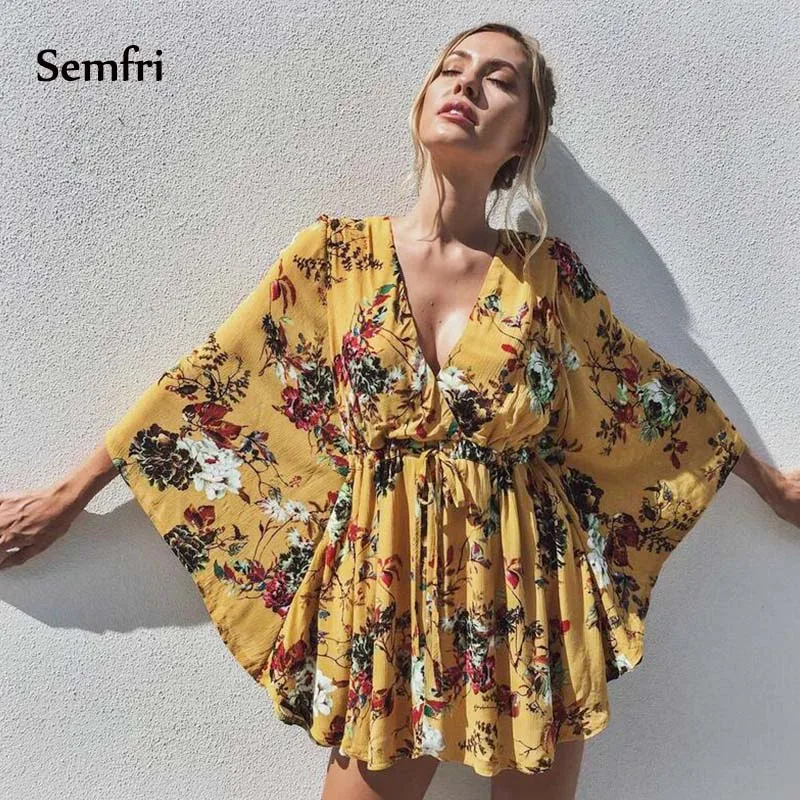 Semfri женская блузка рубашка Гавайский стиль топы Модный цветочный принт приталенная рубашка с длинным рукавом лето осень уличная блузка - Цвет: yellow