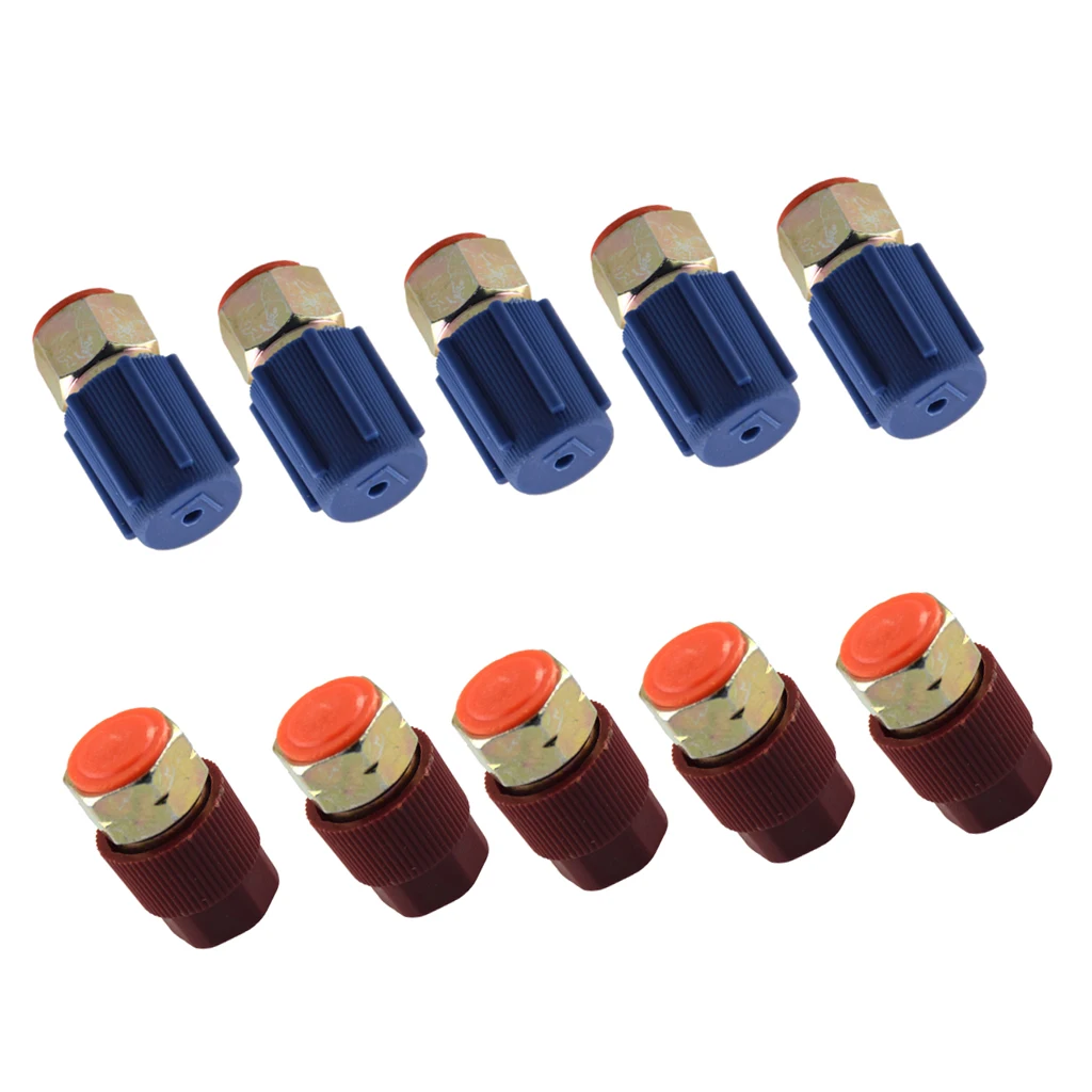 10 Piece Air Conditioning  R-12 to R-134a Retrofit Conversion Adapter High and Low Side Quick Disconnect Auto AC Charging Kit