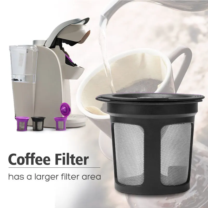 

NEW Reusable PP Mesh Cup Tea Coffee Filters Leach Kicthen Table Drinking Tools Coffee Filter for KEURIG 2 K200 K250 Black