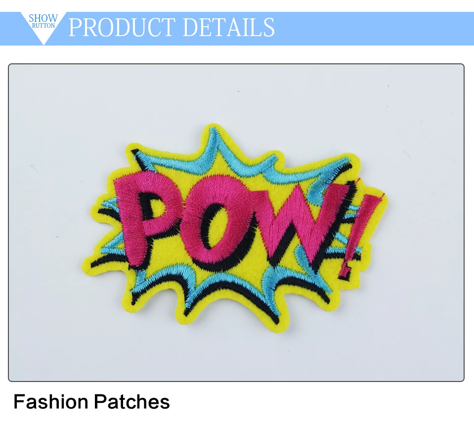 2  Embroidery Patches For Clothing Stickers Crown Lip Kiss Mouth Heart Pow Patch Iron On Badges For Clothes Sew On Badge