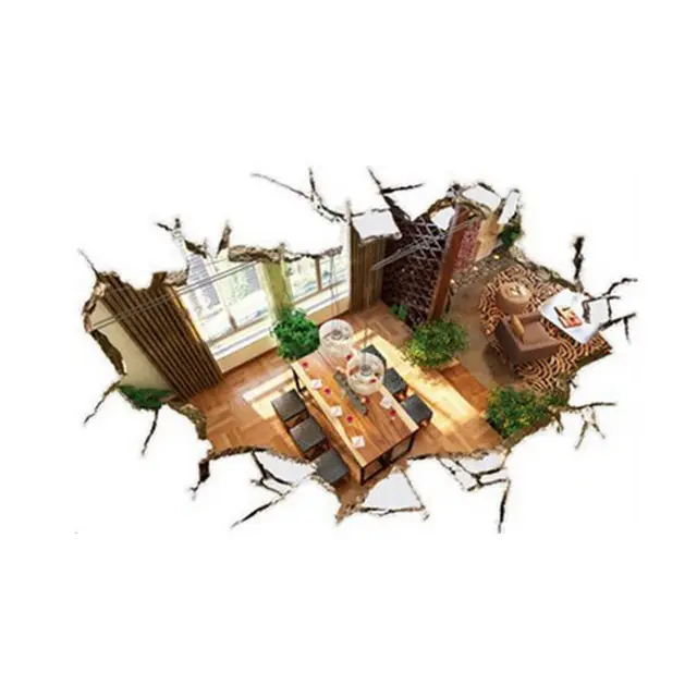 Best Quality HOT GCZW-3D Removable Break Through the Wall Vinyl Wall Sticker/Mural Art Decals Decorator Dining Room Vertical View(60 x 90cm Best Quality HOT GCZW-3D Removable Break Through the Wall Vinyl Wall Sticker/Mural Art Decals Decorator Dining Room Vertical View(60 x 90cm
