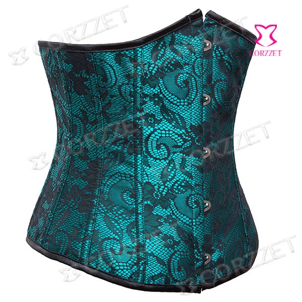 Corselet Feminino Gótico Com Revestimento De Renda Verde, Sob O