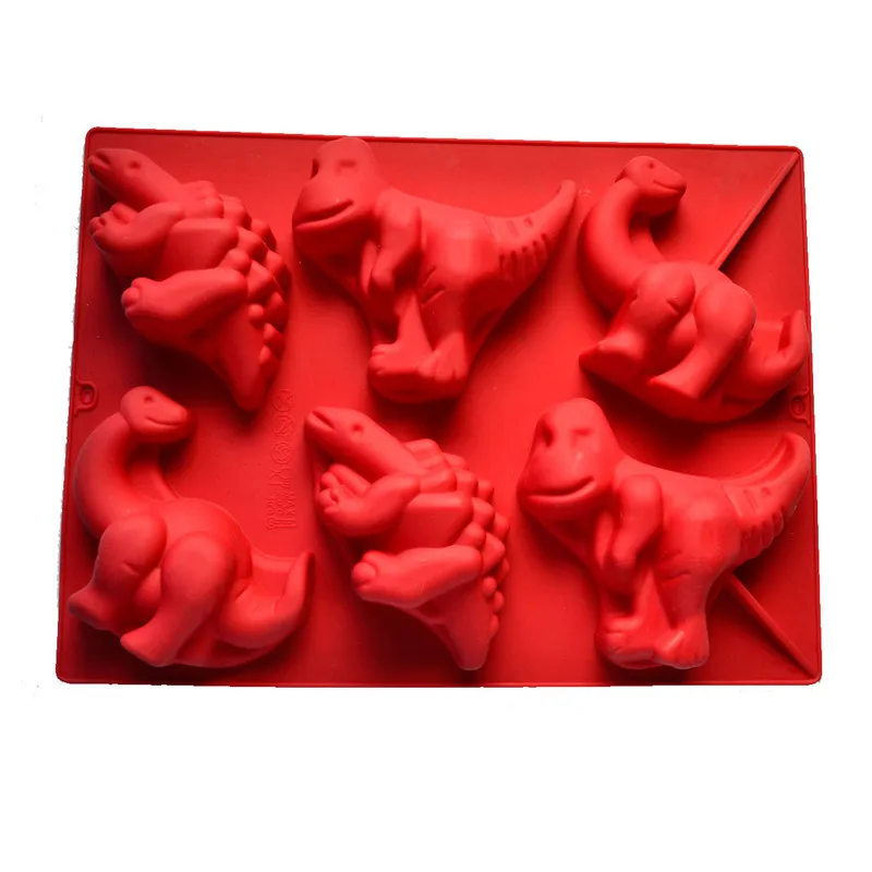 Cute Dinosaur Shape Silicone Cake Molds 3D Animal Dinosaur Form Sugar Fondant Soap Jelly Pudding Moulds Cake Decorating Tools8