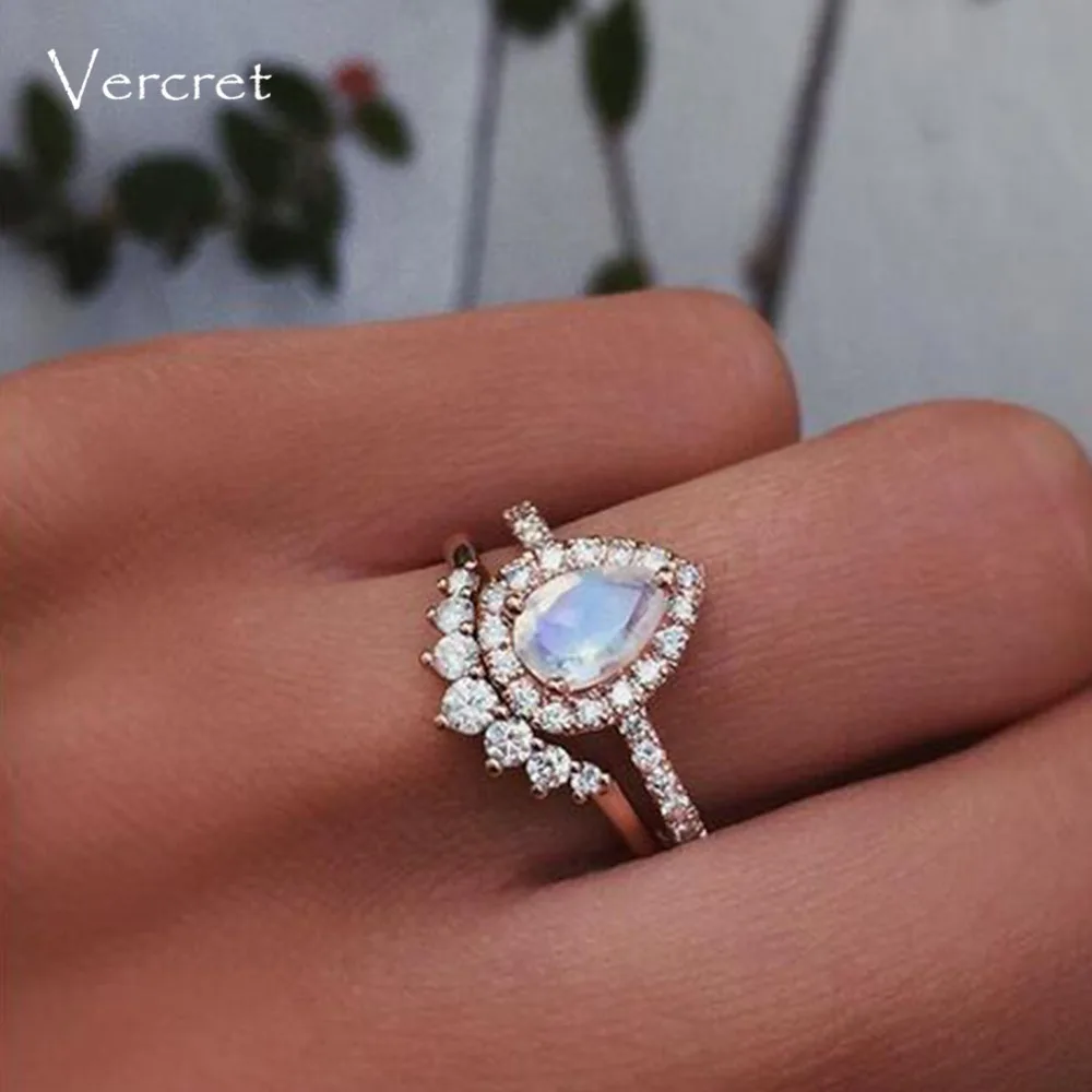 Женское серебряное кольцо с Луной Vercret кольца из стерлингового серебра цирконием