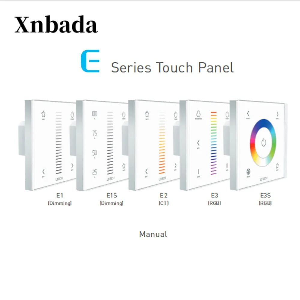 LTECH E1 E1S Dimming/ E2 CT/ E3 E3S RGB Touch Panel Wall Mount Dimmer DC12-24V Input 4A*2CH Output Switch Controller | Лампы и