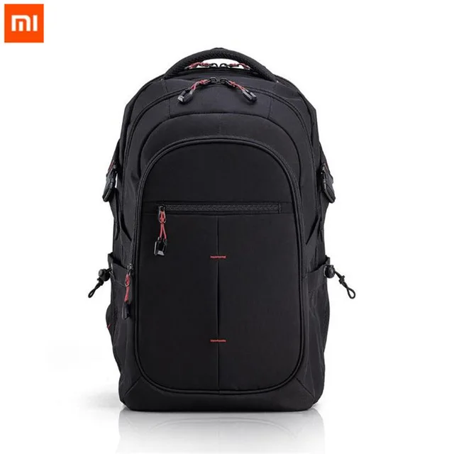 Xiaomi UREVO 25L большой емкости мужской рюкзак для мужчин 15 дюймов компьютер с сенсорным экраном монитора Водонепроницаемая дорожная сумка мешок многофункциональный рюкзак ba - Цвет: Черный