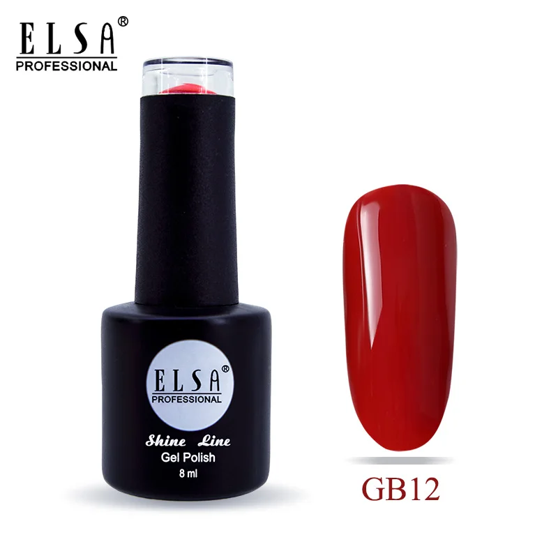 Elsa 8 мл Гель-лак для ногтей для маникюра полуперманентный Vernis верхнее покрытие УФ светодиодный Гель-лак впитывающийся художественный Гель-лак для ногтей - Цвет: GB12