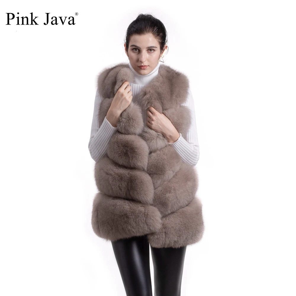 Женский меховой жилет розовая куртка из натурального Лисьего меха QC8006|real fox fur