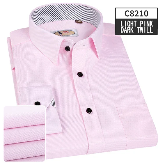 AOLIWEN2018, брендовая мужская блузка, рубашка из плотной ткани, саржевая полосатая рубашка с длинным рукавом, модная рубашка, мужская летняя FashionM-5XL - Цвет: C8210