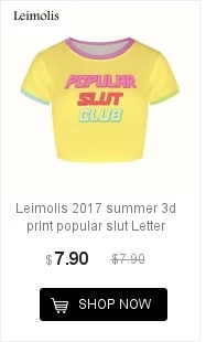 Leimolis, летний 3d принт, популярные буквы шлюха Харадзюку, каваи, панк, сексуальный облегающий топ для девушек, шорты в стиле панк-рок, женская рубашка