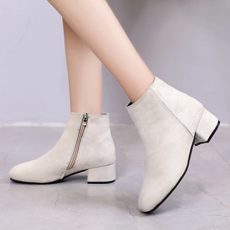 low heel platform booties