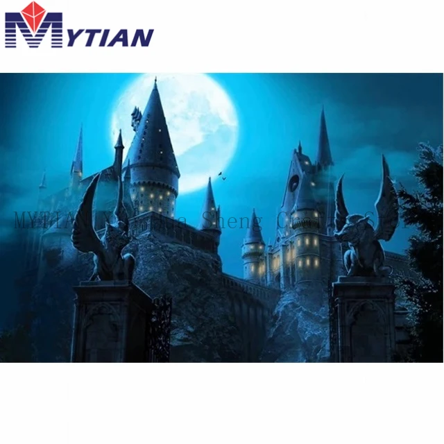 18092007 5D DIY Diamond Painting Hogwarts Castle Mosaic Cross Stitch Full Square Round Drill 3D Diamond Painting Kit Wall Sticker Gift