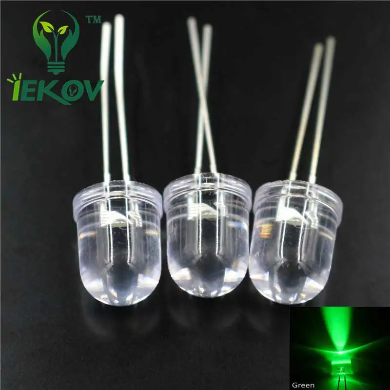 Buy 100pcs LED 10mm LED Green DIODE Round top Emitting