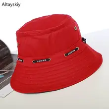 Панама для женщин Регулируемый сплошной Весна Защита от солнца затенение открытый простой Рыбацкая шляпа Корейский стиль Универсальные