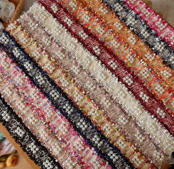

1 meters Vintage Nylon Gold Pearl Beaded Embroidered Lace Trim Ribbon Fabric Handmade DIY Costume Dress Sewing Supplies Craft