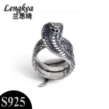 Для мужчин кольца Для женщин кольца 925 серебро кобры модель Для мужчин jewelry Для женщин Ювелирные Уникальные Кольца очарование брелок