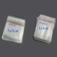 100Pcs 4cm to 5cm Clear Self Adhesive Seal Plastic Storage Bag Plastic  for Candy Packing Resealable Cookie Packaging Bag Pouch 1