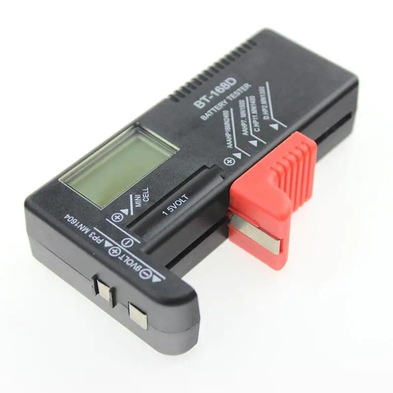 BT 168 портативный универсальный тестер батареи BT168D LED Черный AA AAA 1 5 V 9V батарея