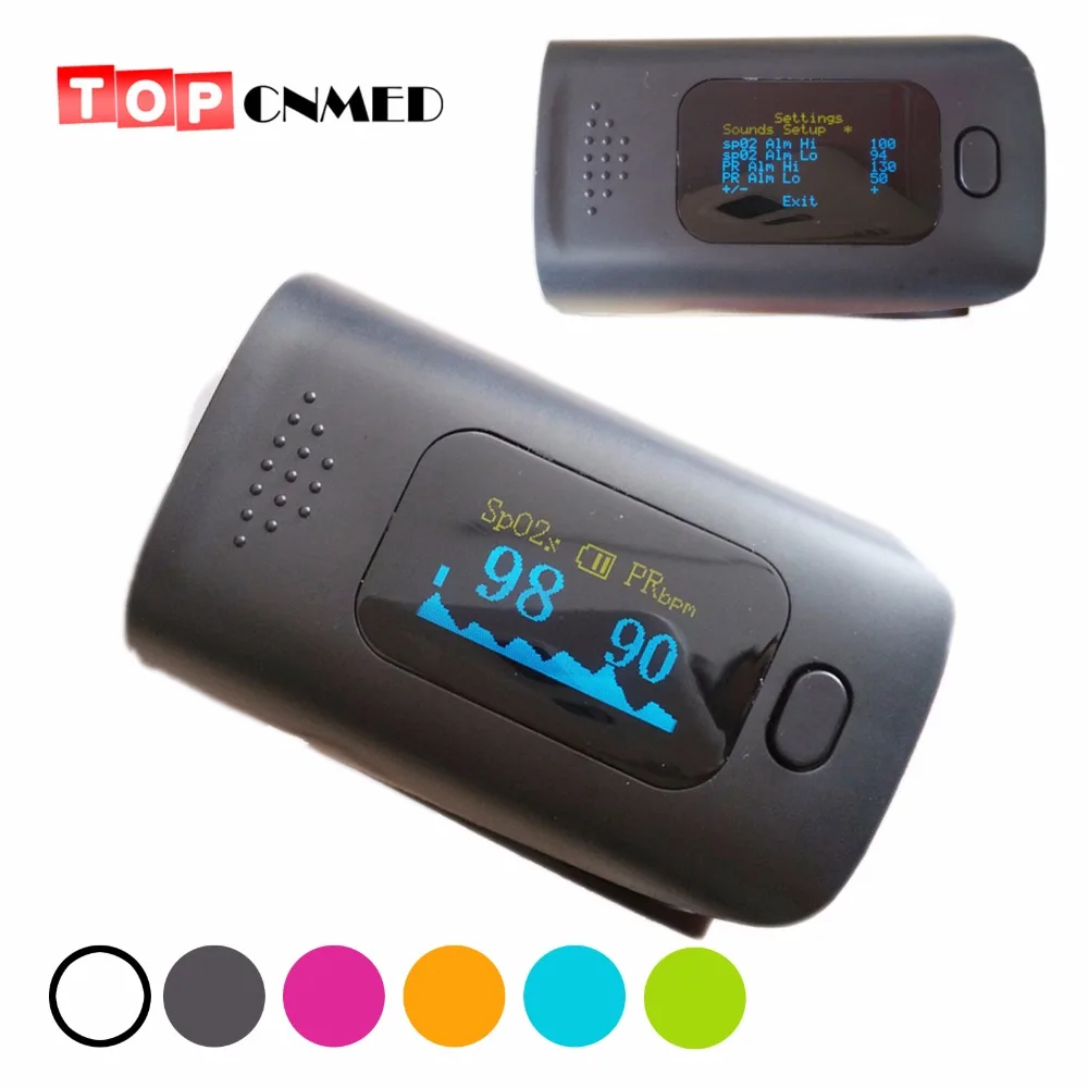 

Colorful Wear-proof Alarm Setting Oximeter SPO2 PR Fingertip Pulse Oximeter Blood Oxygen SpO2