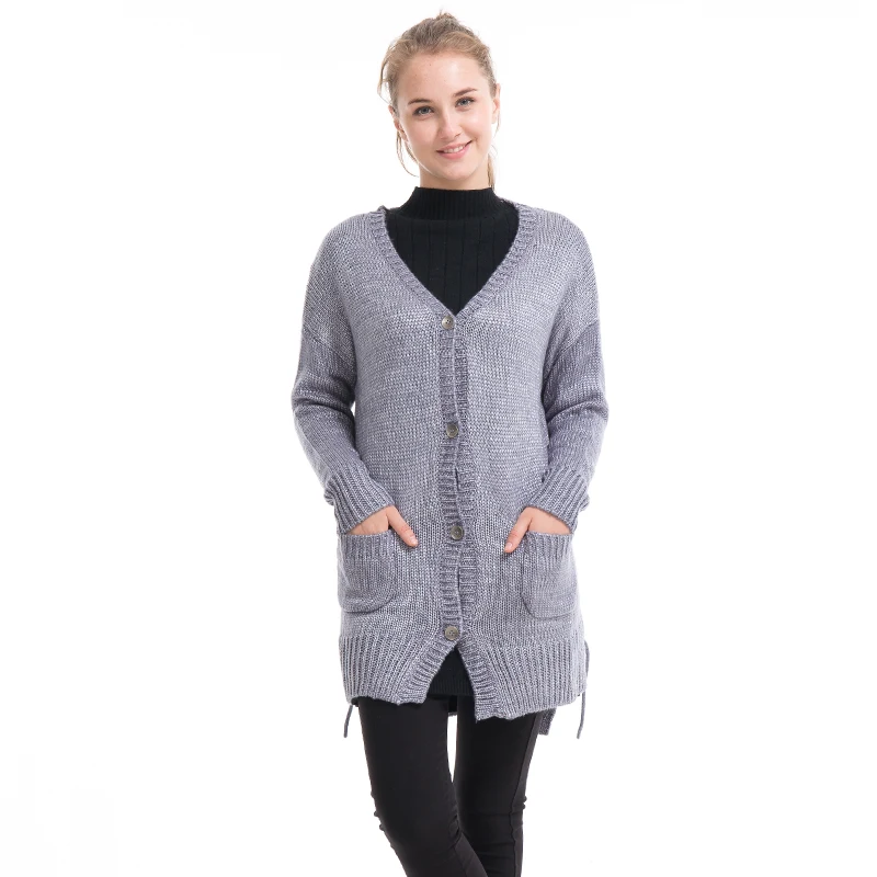 2019 New Woman Sweater fashion Cashmere Kintted Shawl Women Poncho Zipper Coat Pocket Capes