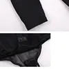 UsualYeah New  Women Office Lady Black Body Shirts Solid Lace Long sleeve Turn-down Collar Blouse S-XXL SY0329 6