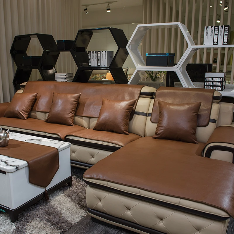 European Custom Made Coffee Color Washed Leather Sofa Cushion Non European Custom Made Coffee Color