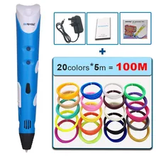 New Creative 3D Printing Pens Intelligence Drawing 3D Pen With ABS Filament 3D Best Gift for Kids Printer Pens Free Shipping