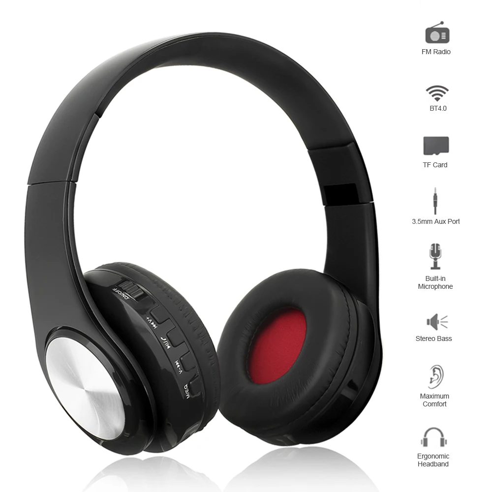Беспроводные Bluetooth наушники Складные стерео музыкальные гарнитуры TF карта mp3