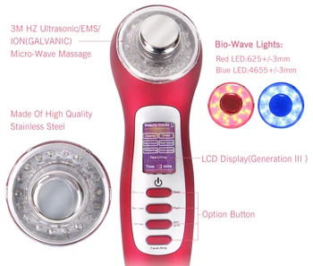 

Galvanic Spa Ionic LED Light Photon 3MHz Ultrasonic Microcurrent Facial Massager Skin Care Deep Cleaning Face Lift Beauty Device