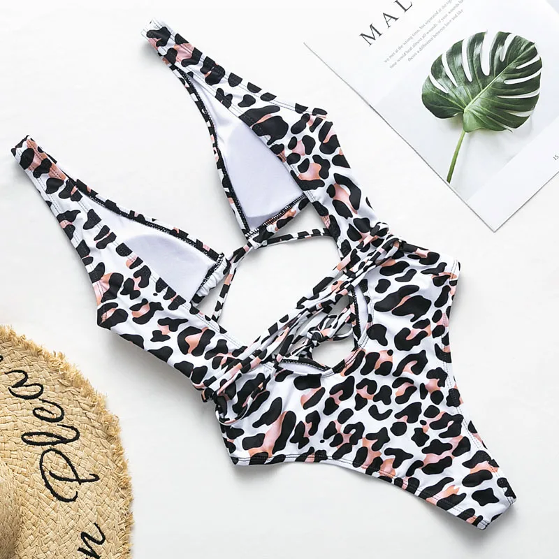 Bikinx Brazilian leopard bikini new monokini string sexy swimsuit one piece High cut push up swimwear women bodysuit bather