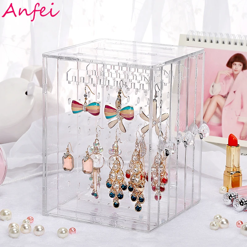 Earrings Box Earrings Display Acrylic Jewelry Display Box Earrings Organizer Drawer Clear Rings Holder Jewelry Organizer C220 Jewelry Packaging
