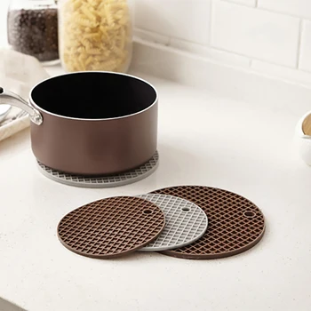 

1PC Silicone Round Mats Tableware Pads Cup Pot Holder Heat-resistant Mad Multi-function Kitchen Cooking Accessories
