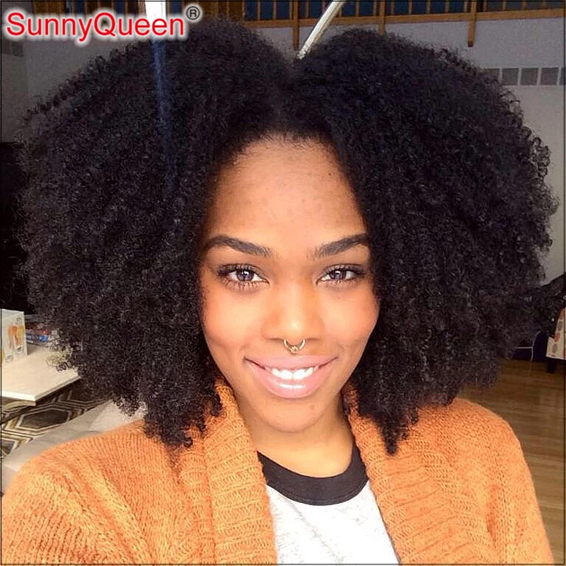 African American Clip In Human Hair Extensions Brazilian Virgin 4B 4C Afro Kinky Curly Clip in Hair Extensions Natural Clip Ins