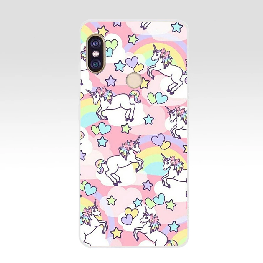 167SD   Rainbow Lovely Unicorn Soft Silicone Tpu Cover phone Case for xiaomi redmi 5A 5Plus note 5 5A Pro mi 6 xiaomi leather case color