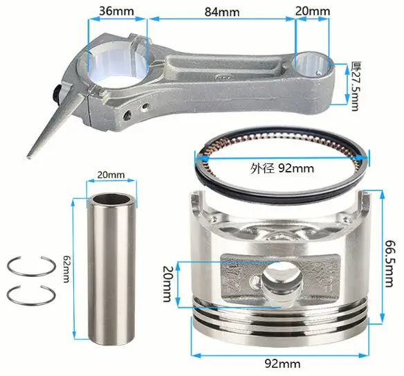 192f piston+rod kit