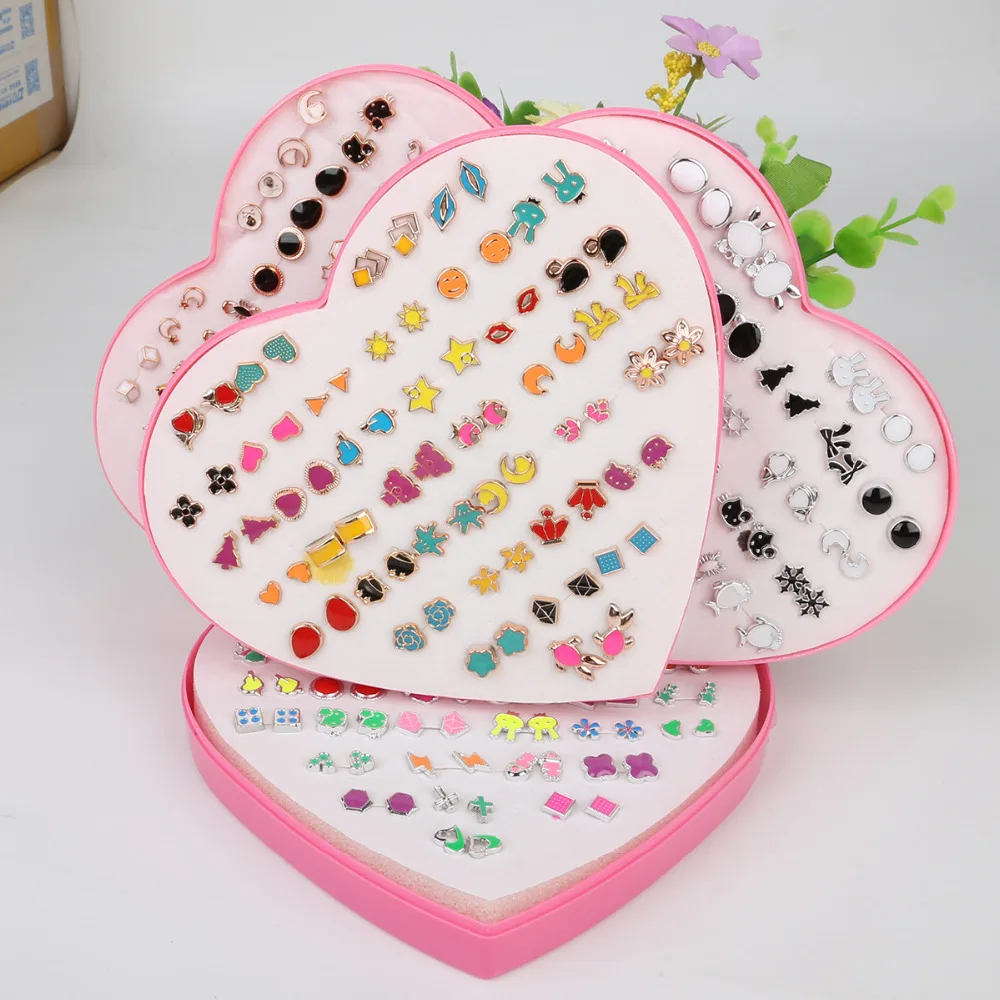 

Fashion Stud Earrings Set For Women Little Girl Trendy Plastic Small Earring Jewelry 36 pairs Randomly Mixed