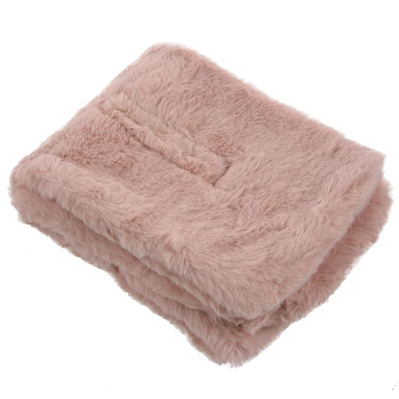 Женский шарф из искусственного кроличьего меха, осенне-зимние шарфы розового цвета