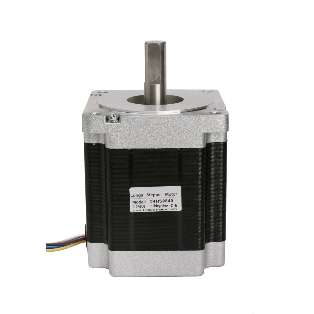 Длинный шаговый двигатель Nema 34 34HS9840 7NM 4.0A 98 мм одновальный для фрезерного станка с