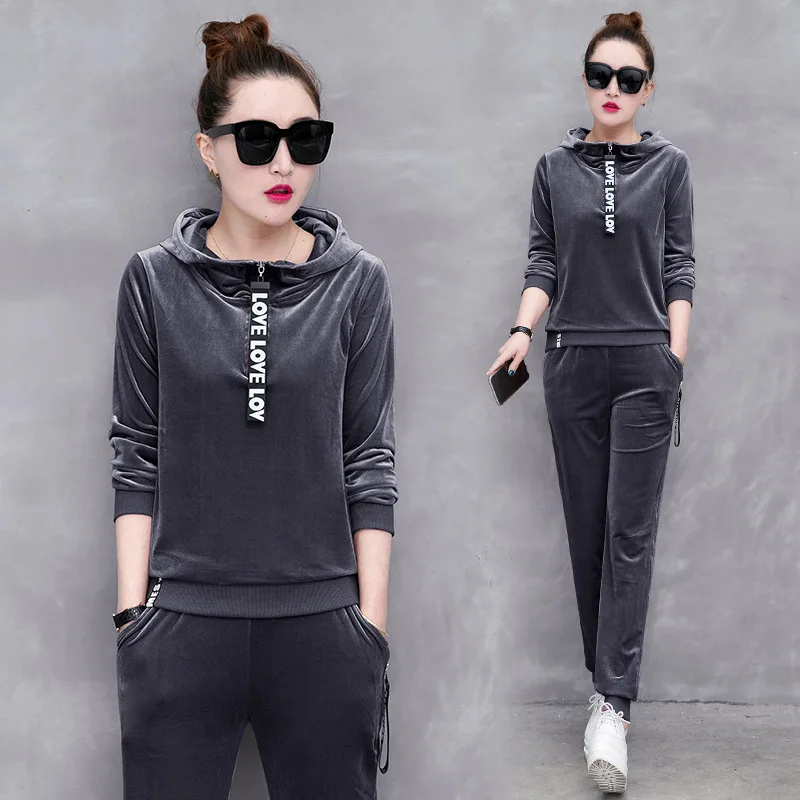 matching grey tracksuit