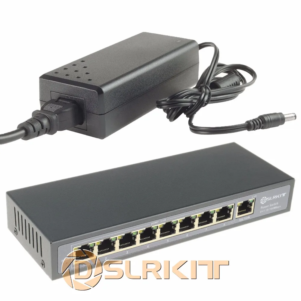 DSLRKIT 120 Вт 9 портов 8 PoE коммутатор 802.3af 802.3at Power Over Ethernet PSE18AT|8 poe switch|poe switch 802.3af8 |