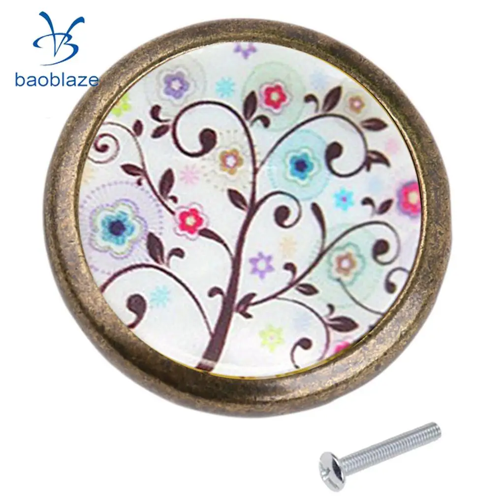 2PCS Zinc Alloy Tree Pattern Cabinet Drawer Pull Cupboard Wardrobe Knob Handle for Home Kids Bedroom Decor